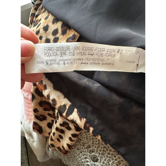 NWOT ZARA Faux Wrap Chiffon Animal Print Fully Lined Sheer Midi Dress Size S - Picture 9 of 9